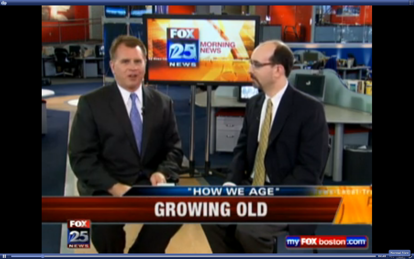 Dr. Marc Agronin Interview with Boston Fox 25 Growing Old, Agronin Boston Fox 25